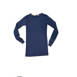 Simply Kids 100% Merino Wool Blue Long Sleeve Top Size 6